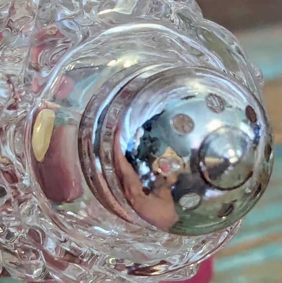 Antique Cut Crystal Salt & Pepper Shakers With Silver Lids - Picture 6 of 15